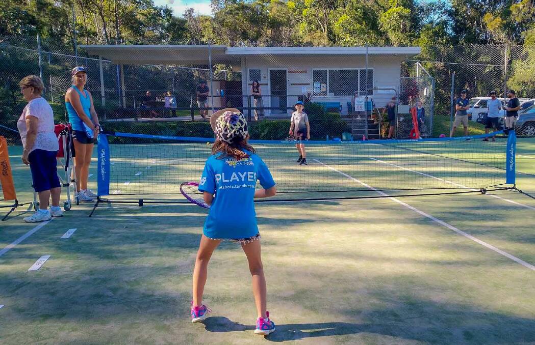 JUNIOR PLAYERS: Junior tennis players at Bonny Hills Tennis Club. Photo: Supplied/Geoff Carter.