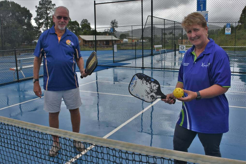 PICKLEBALL PROS: Kendall Tennis Club member Bob Thompson and president Wendy Hudson.
