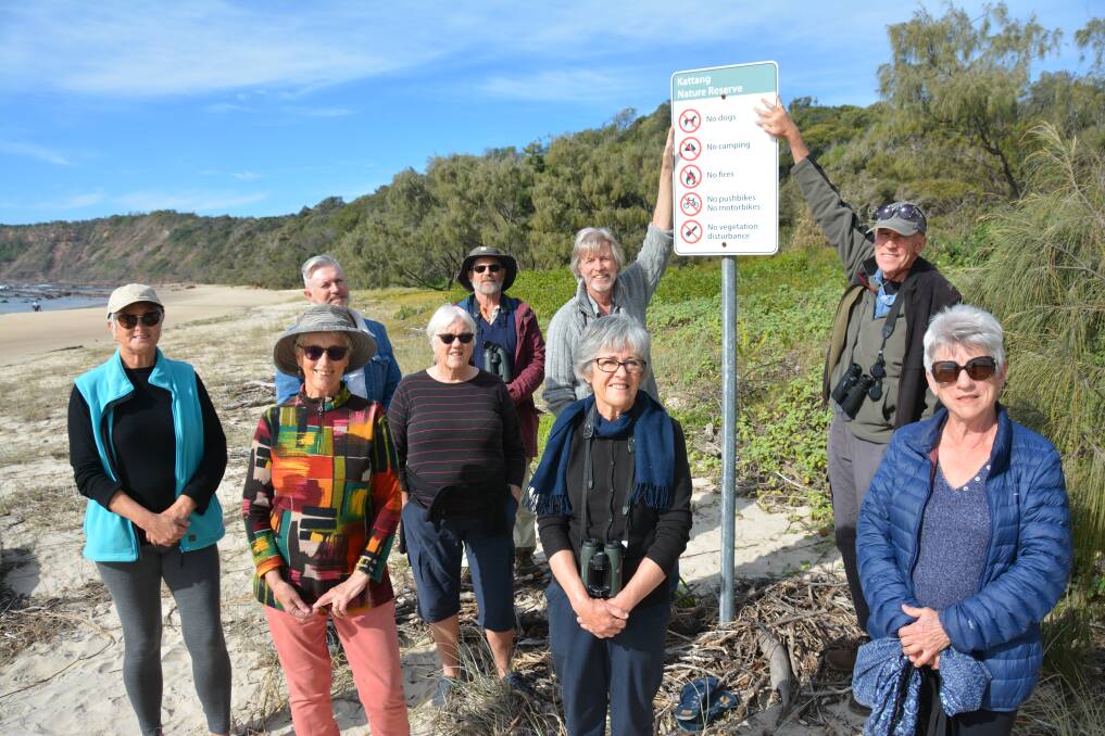 AT THE BEACH: Friends of Kattang Nature Reserve at Washhouse Beach.