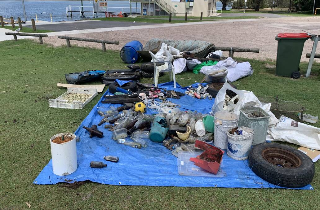 WHAT A SHAME: Rubbish collected during the clean up in 2020. Photo; Supplied.