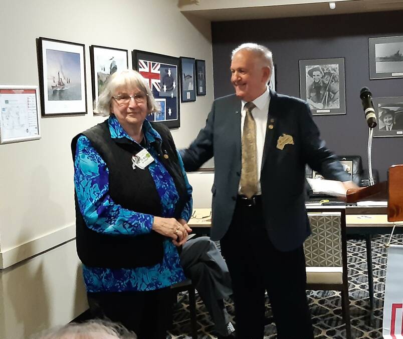 LEADERSHIP: Past president Jean Wyper with past district governor Ian Jackson. Photo: Supplied.