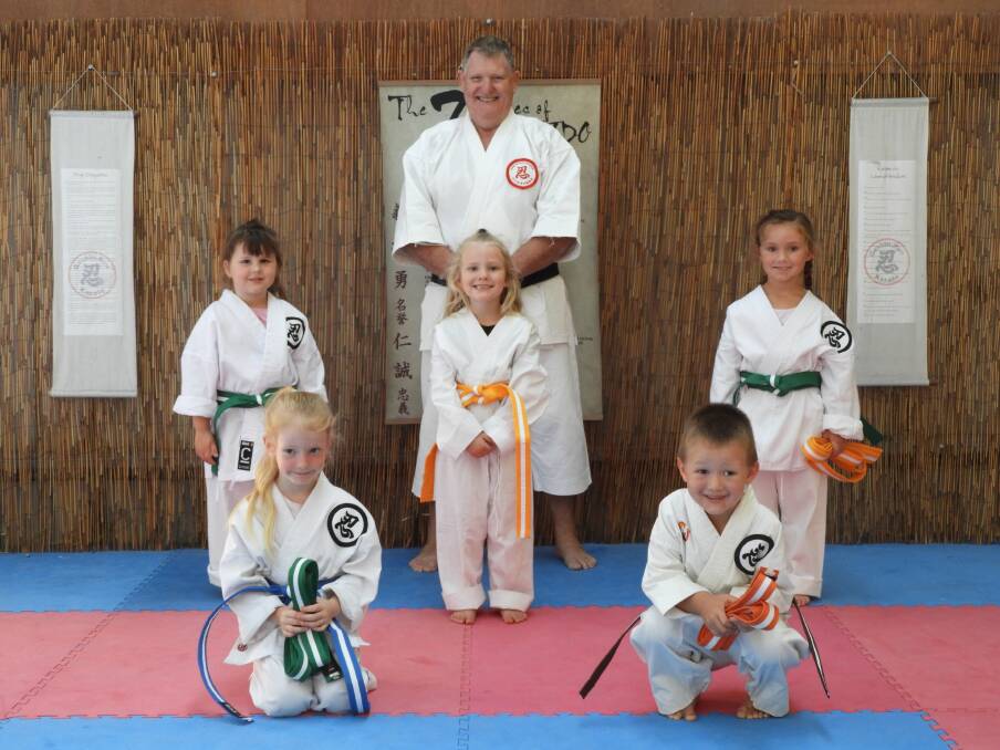 SUCCESSFUL GRADING: Mid North Coast Karate celebrates five students passing their Little Ninja Grading in Kew. Photo: Supplied.
