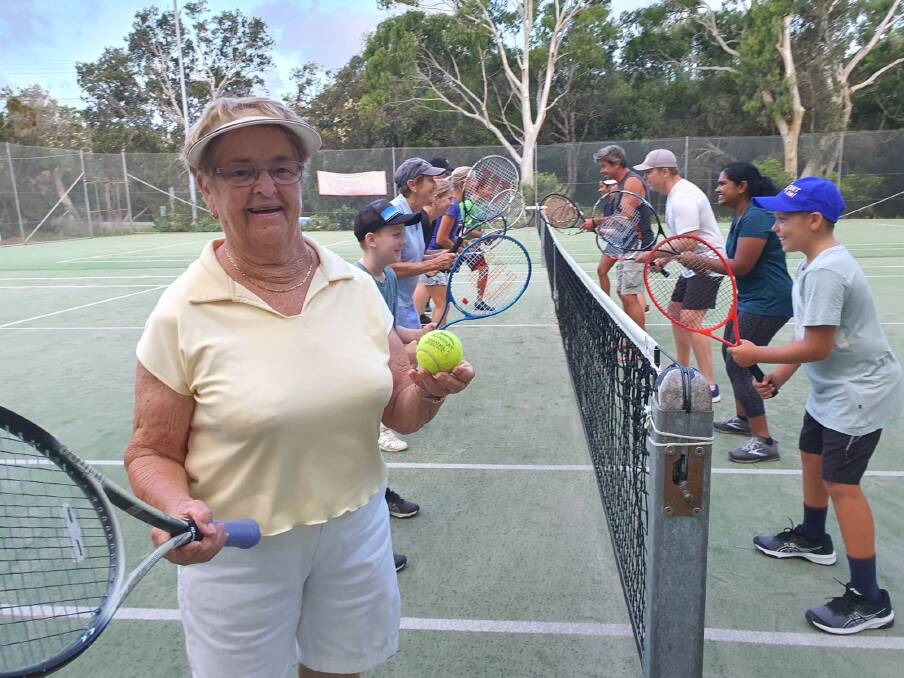 RESURFACING PLANS: Bonny Hills Tennis Club president Joan Evelyn.