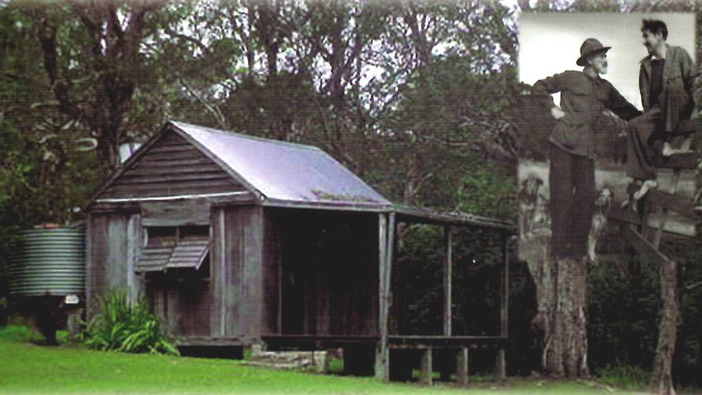 POSTCARE TO THE PAST: A postcard of Kylie's Hut before the fires. Photo: National Parks and Wildlife.