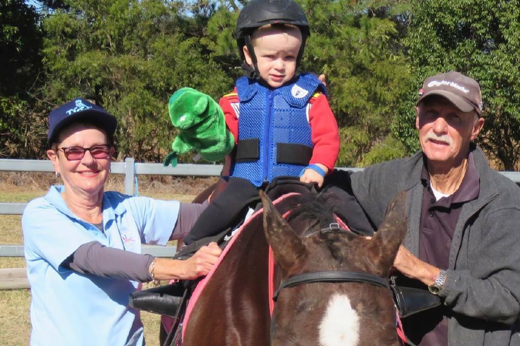NEW HOME NEEDED: Kendall RDA's youngest rider Ethan enjoys his time on his favourite horse. Photo: Kendall RDA.