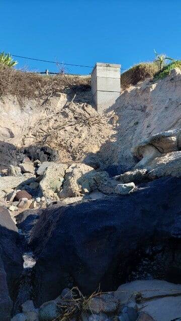 The erosion off Illaroo Road at Lake Cathie. Photo supplied