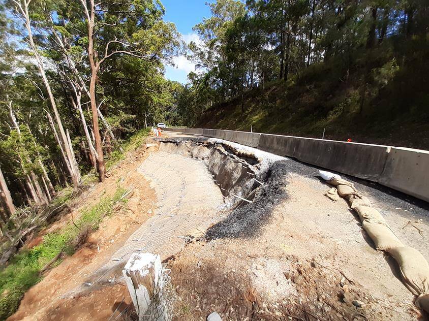 Single-lane road access has now been re-instated on Comboyne Road. Photo supplied by Port Macquarie-Hastings Council