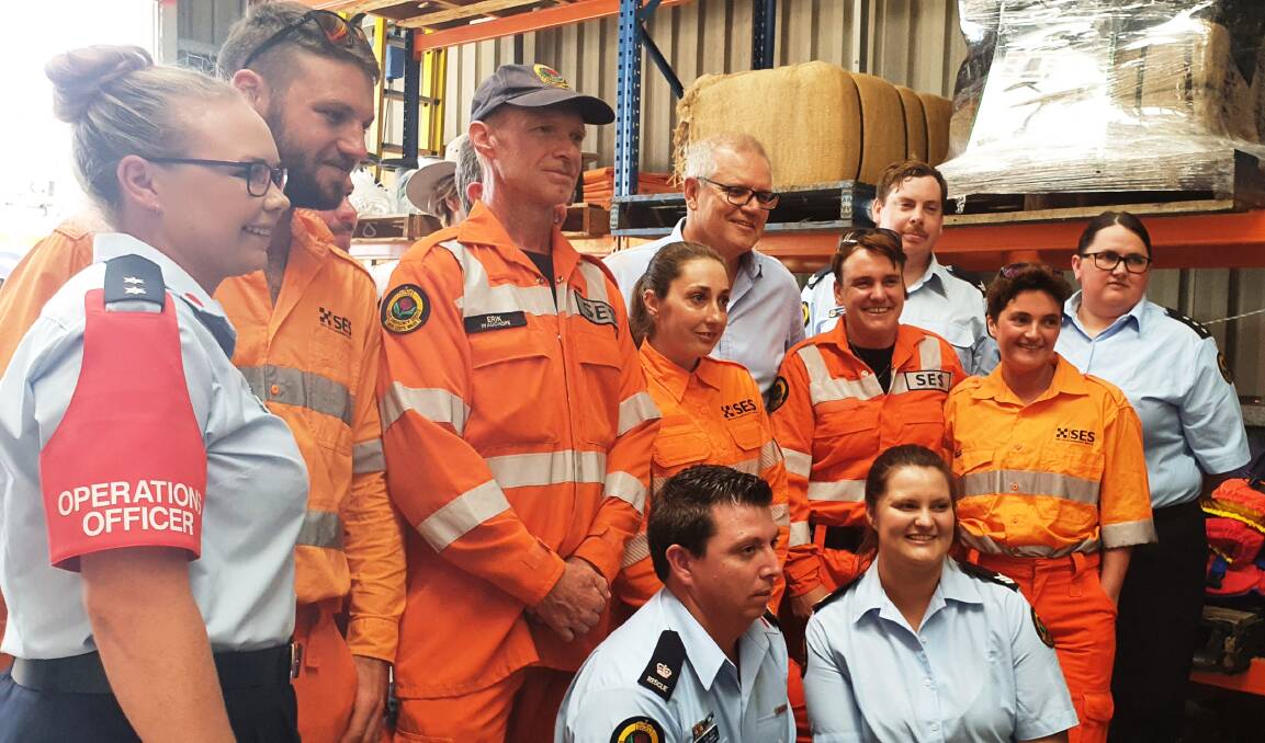 Well done: Prime Minister Scott Morrison thanks emergency services members for their efforts.