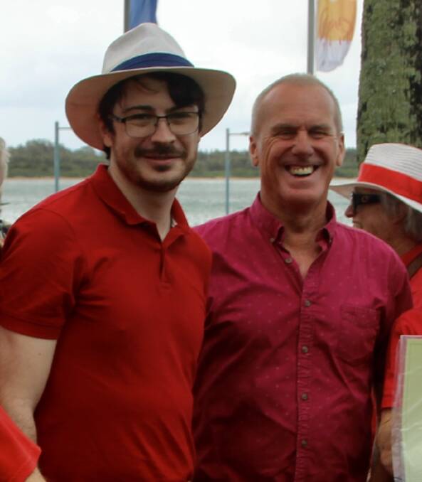Labor candidate for Lyne Alex Simpson (left) and Labor candidate for Cowper Keith
McMullen attend a nurses and midwives rally in Port Macquarie.