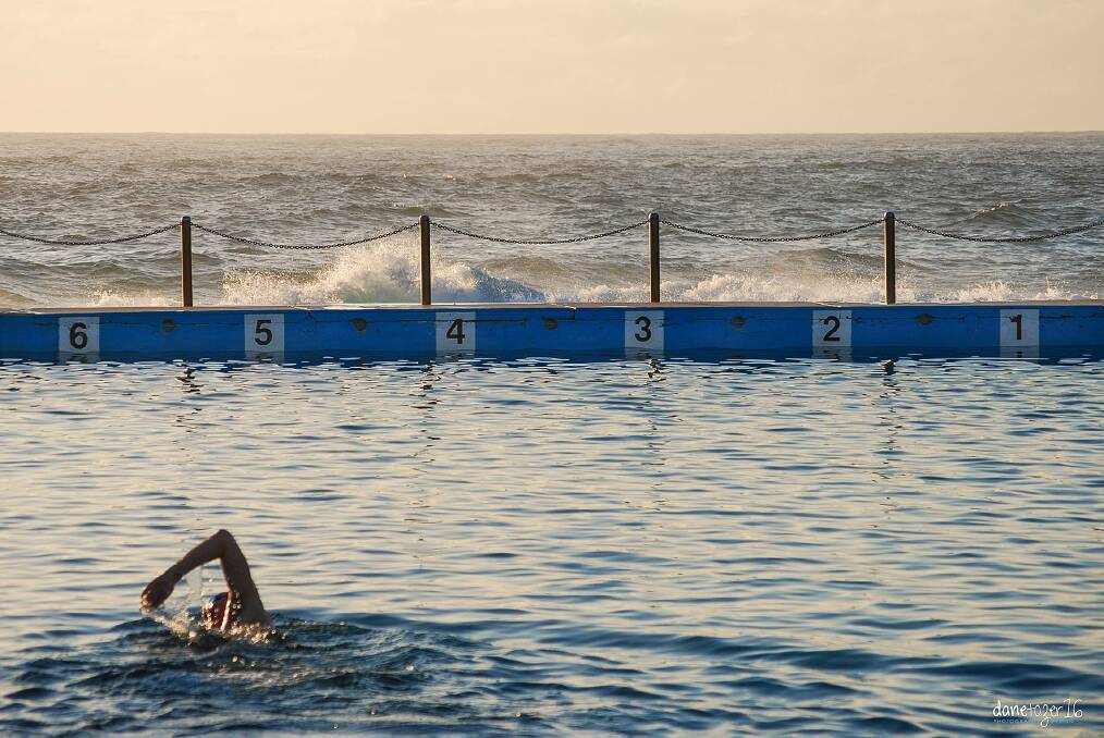 Coastal experience: A swimmer in action at the South Curl Curl tidal pool. Photo: Dane Tozer