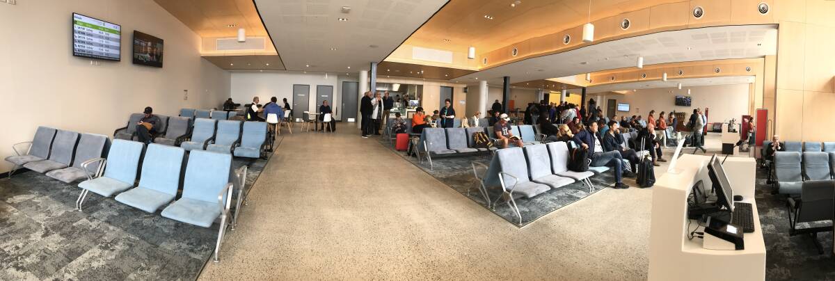 The expanded departure lounge is open for business.