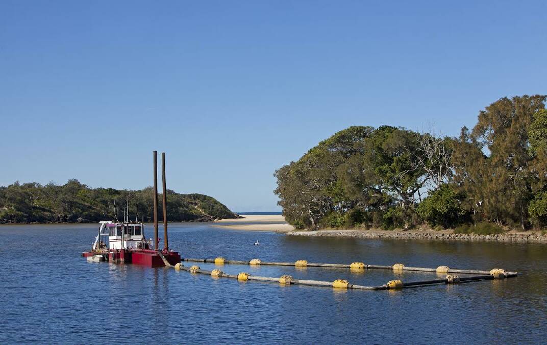Flashback: Lake Cathie dredging takes place in 2014.