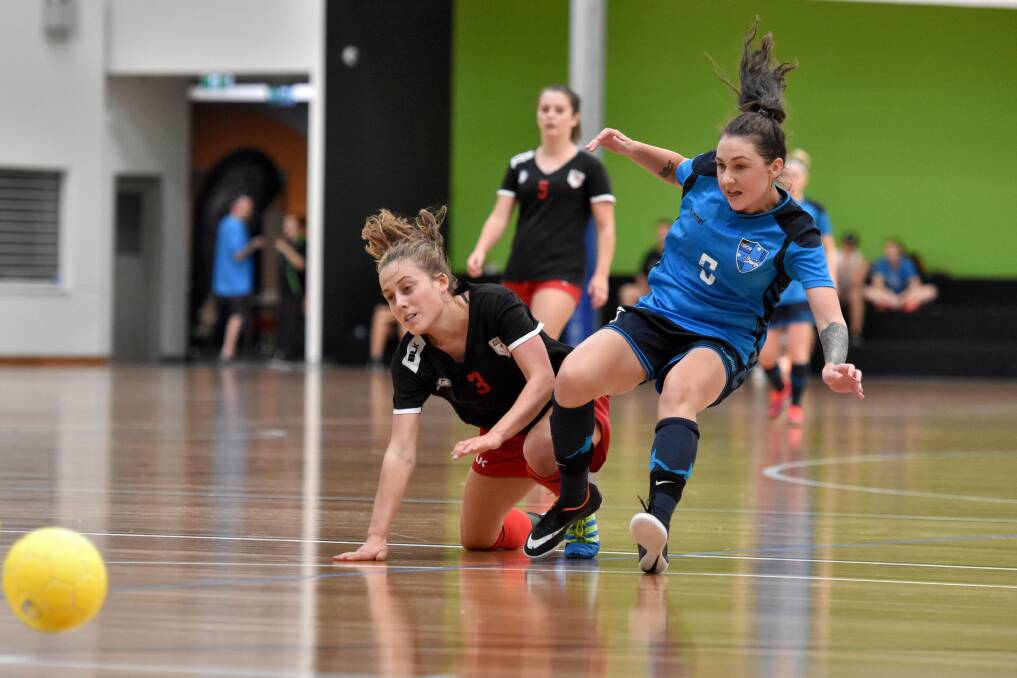Great facility: Futsal player Shannon Day plays a professional match at the stadium back in March. 