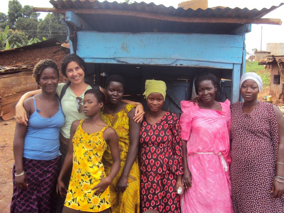 Little Blue Shed: Tanja Curcic (second from left) and some of the women in rural East Uganda. Photo: supplied