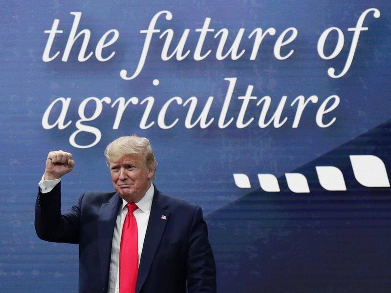 Donald Trump attends the American Farm Bureau Federation Annual Convention in Austin, Texas.