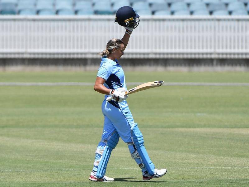 World Cup-bound Ashleigh Gardner warmed up for the T20 showcase with her maiden one-day ton for NSW.