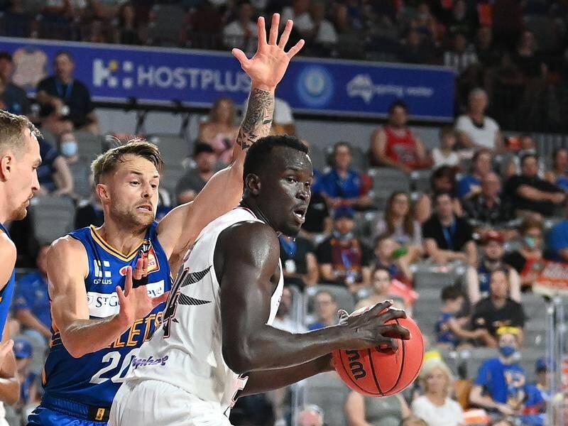 Deng Adel's deadly long-range shooting helped the Hawks to a 98-89 win over Adelaide in the NBL Cup.