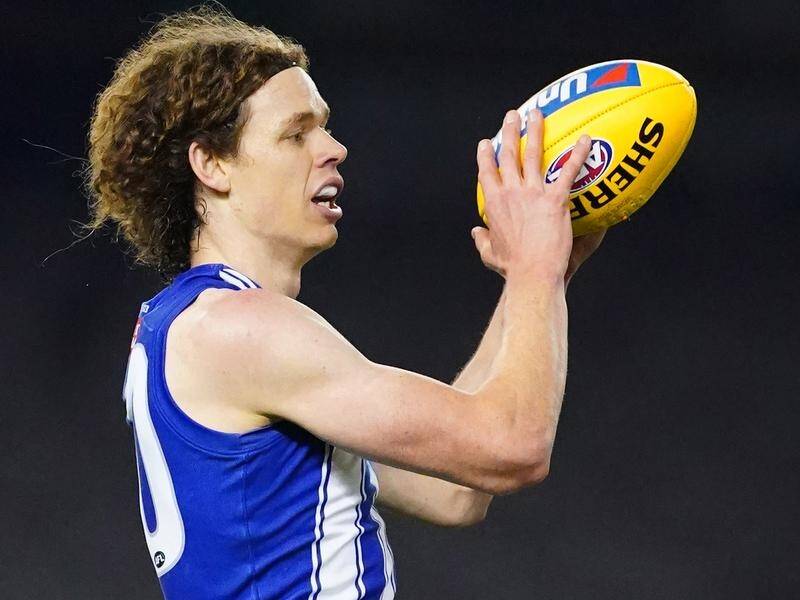 Ben Brown's return to North Melbourne's AFL side was cut short by a knee injury against Geelong.