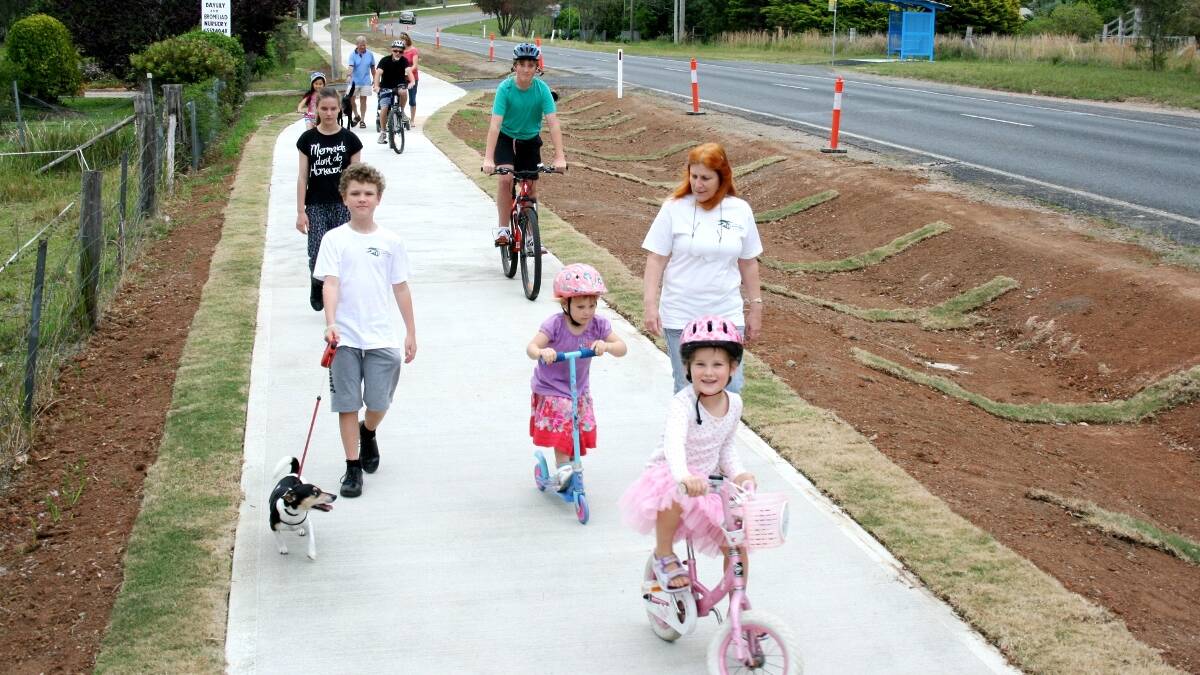 SAFE AND SOUND: Giving the new section of the Schools to Schools shared pathway a workout.