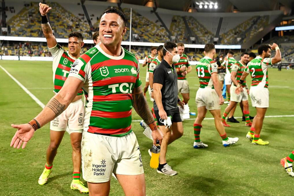 VICTORY: Laurie Daley says thanks to a brilliant defensive effort, South Sydney has found itself on the better side of the finals draw. Photo: Ian Hitchcock/Getty Images