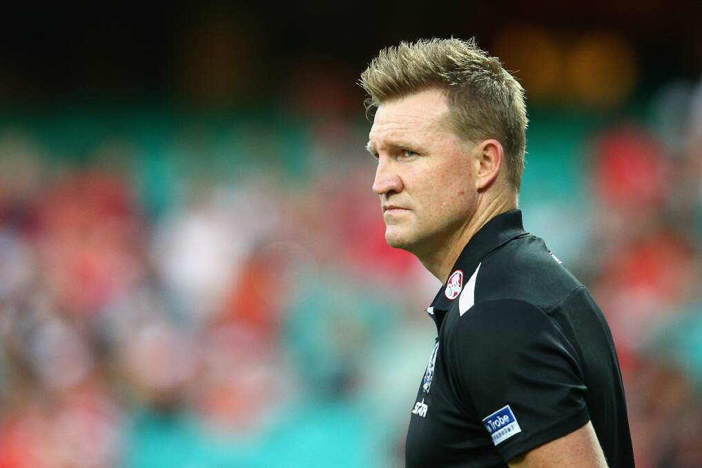 HEAT ON: Pressure is building on Collingwood coach Nathan Buckley. Photo: Cameron Spencer/Getty Images