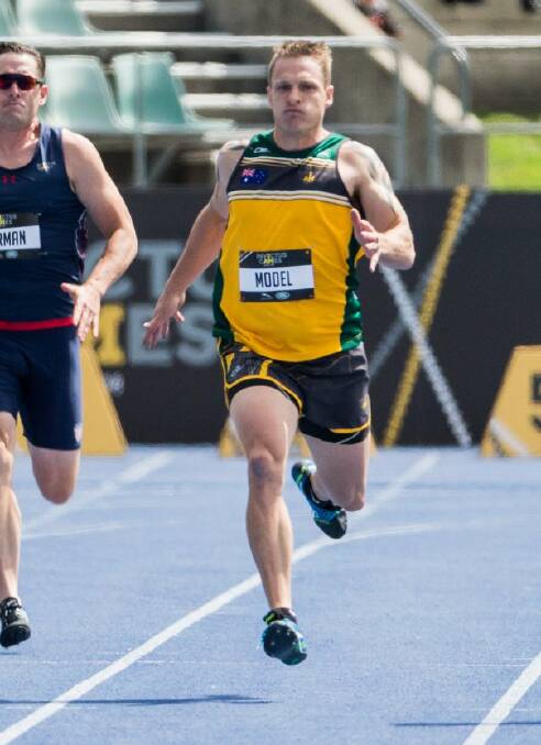 Sprint: Matt Model competes in the 200m sprint. 
Photo: Invictus Games Team Australia Facebook page.