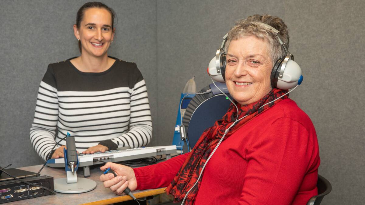 RIDBC Audiologist Elise Coombs (left) with Port Macquarie resident and cochlear implant recipient Marianne Kilmurray. 