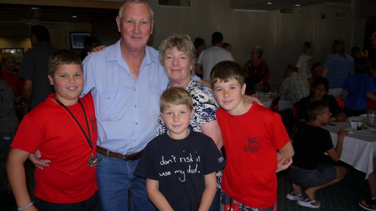 Brice, Bill, Margaret,  Rhys and Brodie Myers at the presentation.